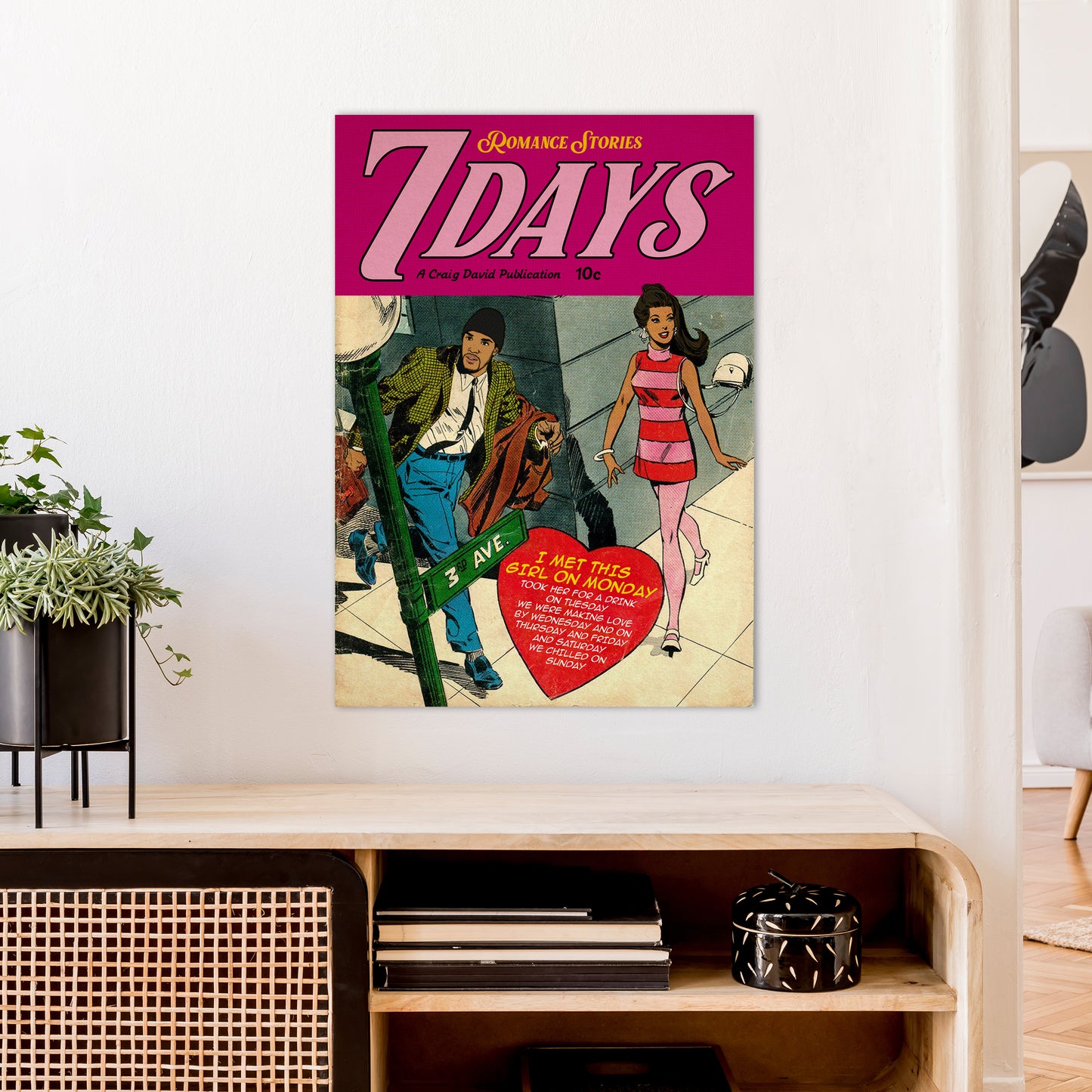 7 Days Music Poster Art Print by David Redon A1 Black Frame