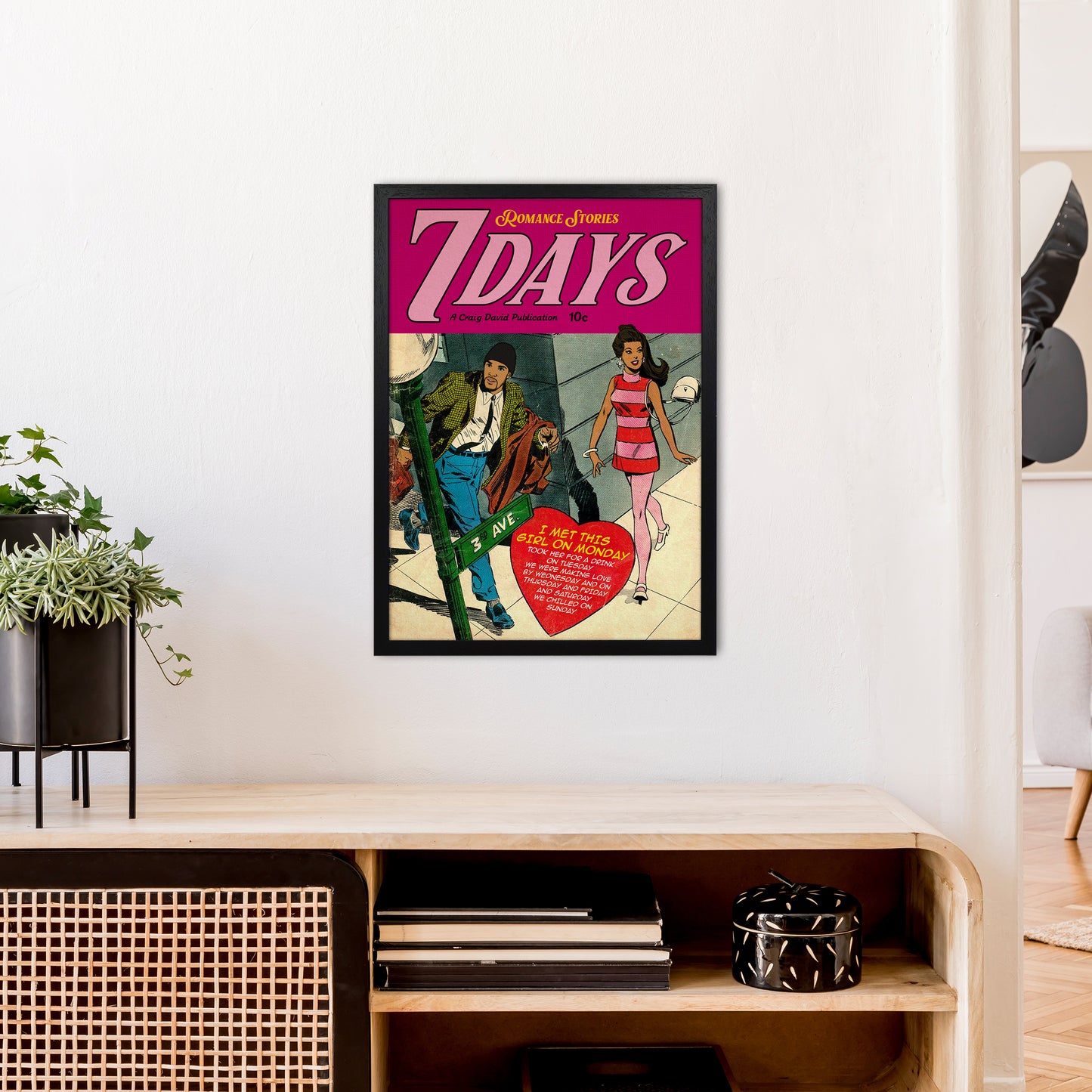 7 Days Music Poster Art Print by David Redon A2 White Frame