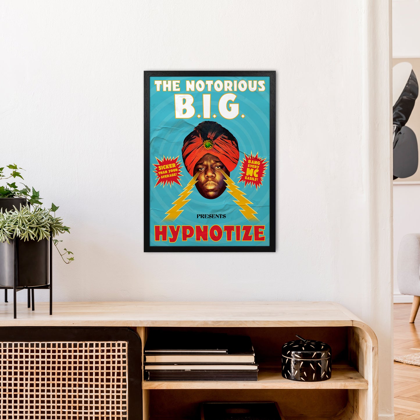 Hypnotize by David Redon Retro Music Poster Framed Wall Art Print A2 White Frame