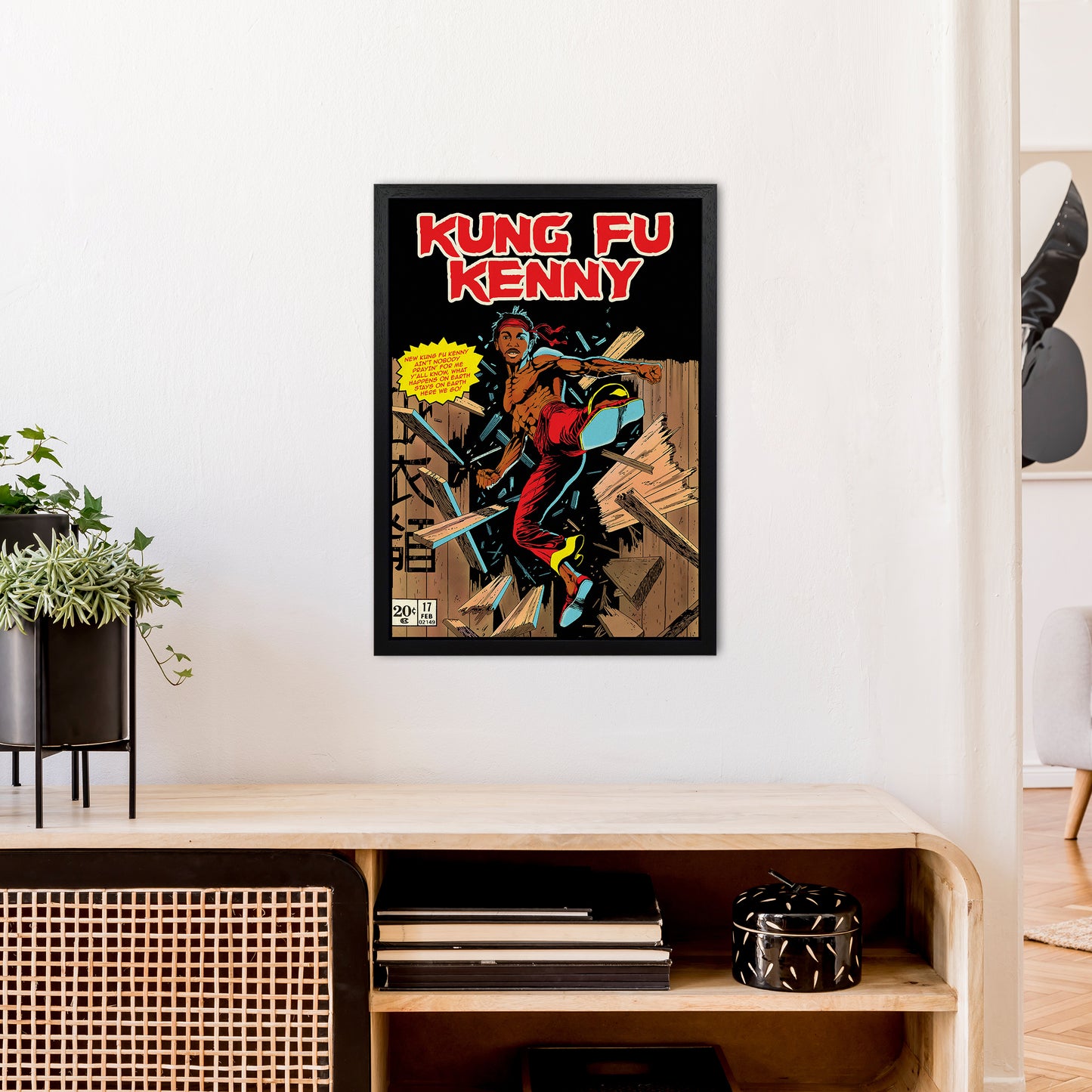 Kung Fu Kenny by David Redon A2 Black Frame