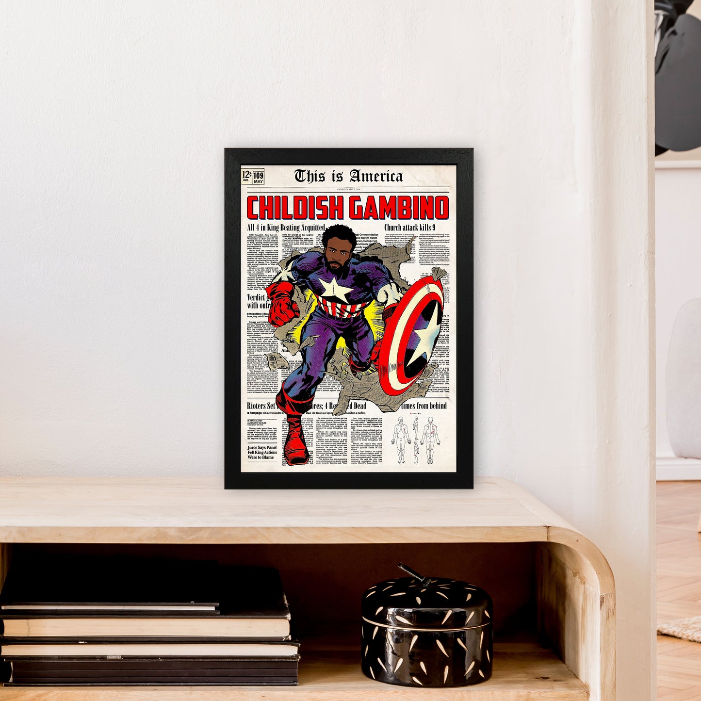 Childish by David Redon Retro Music Poster Framed Wall Art Print A3 White Frame