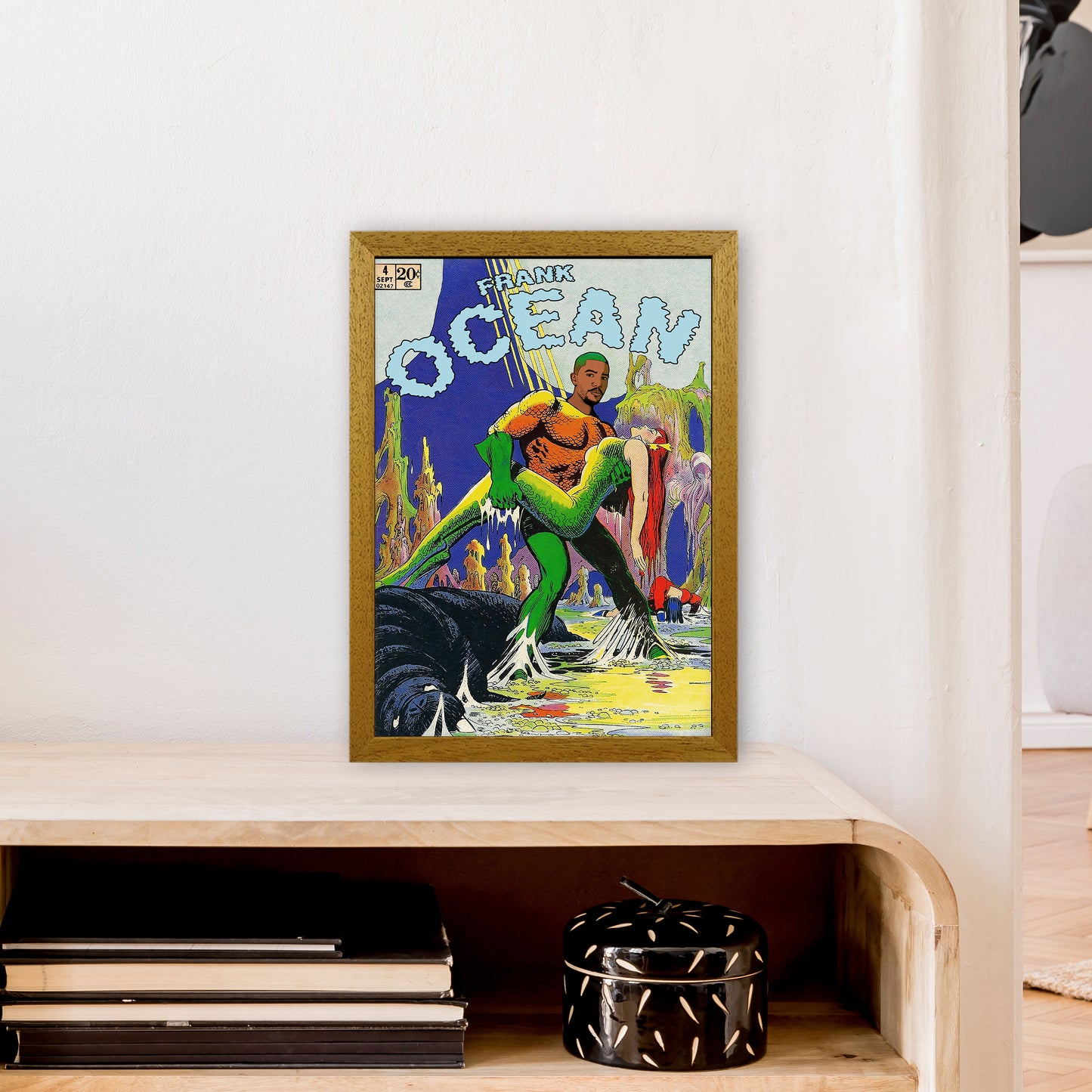 Ocean by David Redon A3 Oak Frame