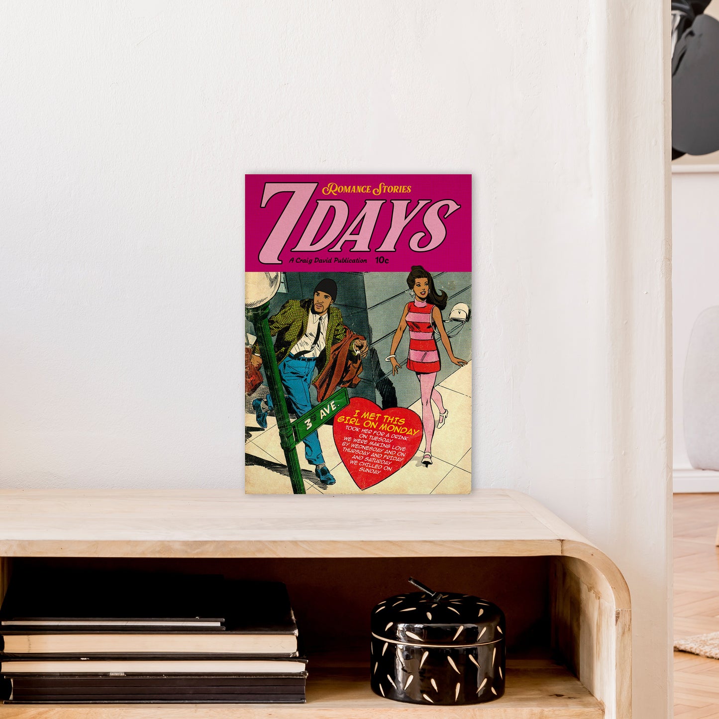 7 Days Music Poster Art Print by David Redon A3 Black Frame