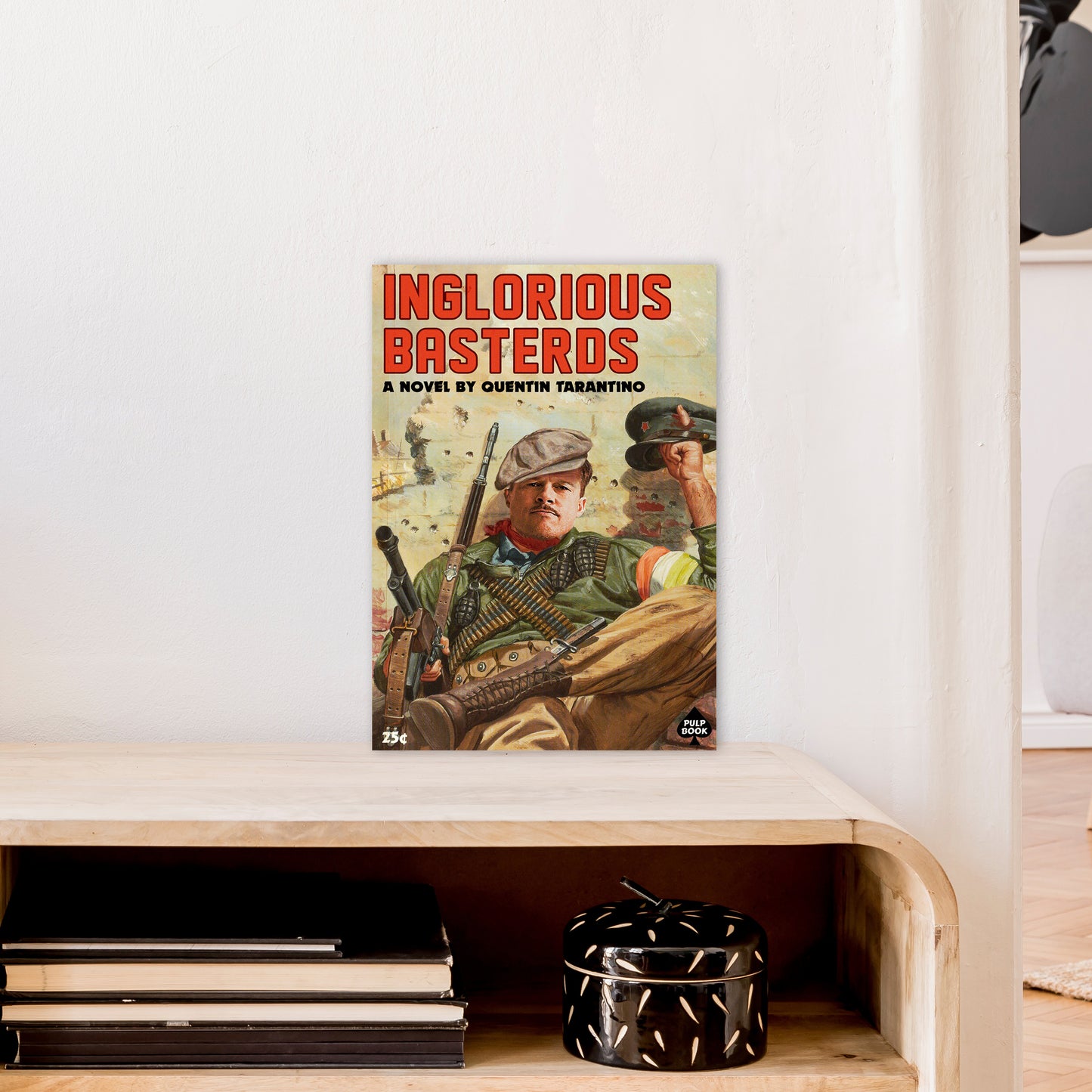 Inglorious Basterds by David Redon Retro Movie Poster Framed Wall Art Print A3 Black Frame