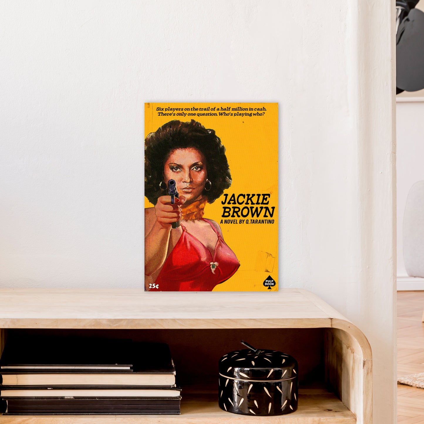 Jackie Brown by David Redon Retro Movie Poster Framed Wall Art Print A3 Black Frame
