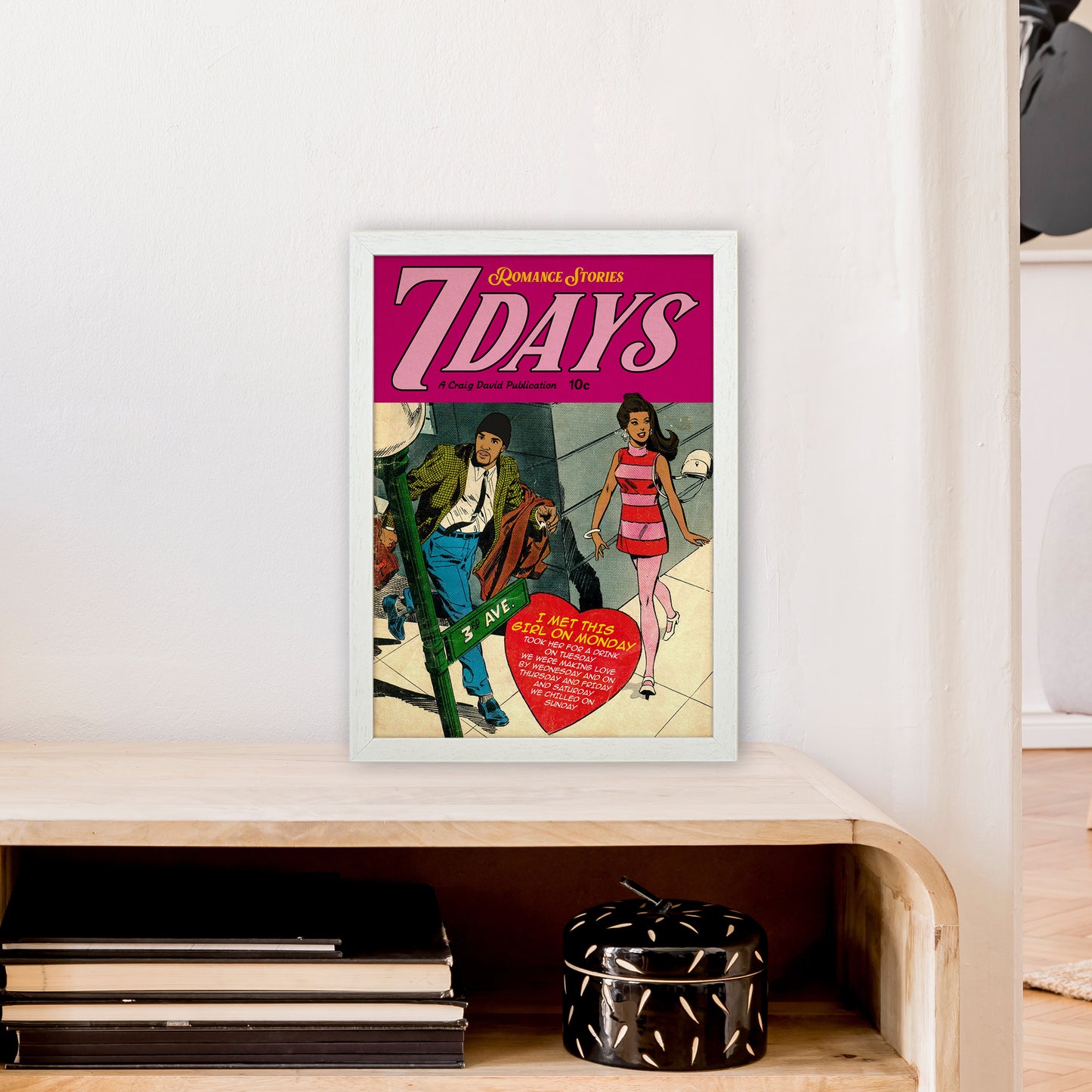 7 Days Music Poster Art Print by David Redon A3 Oak Frame