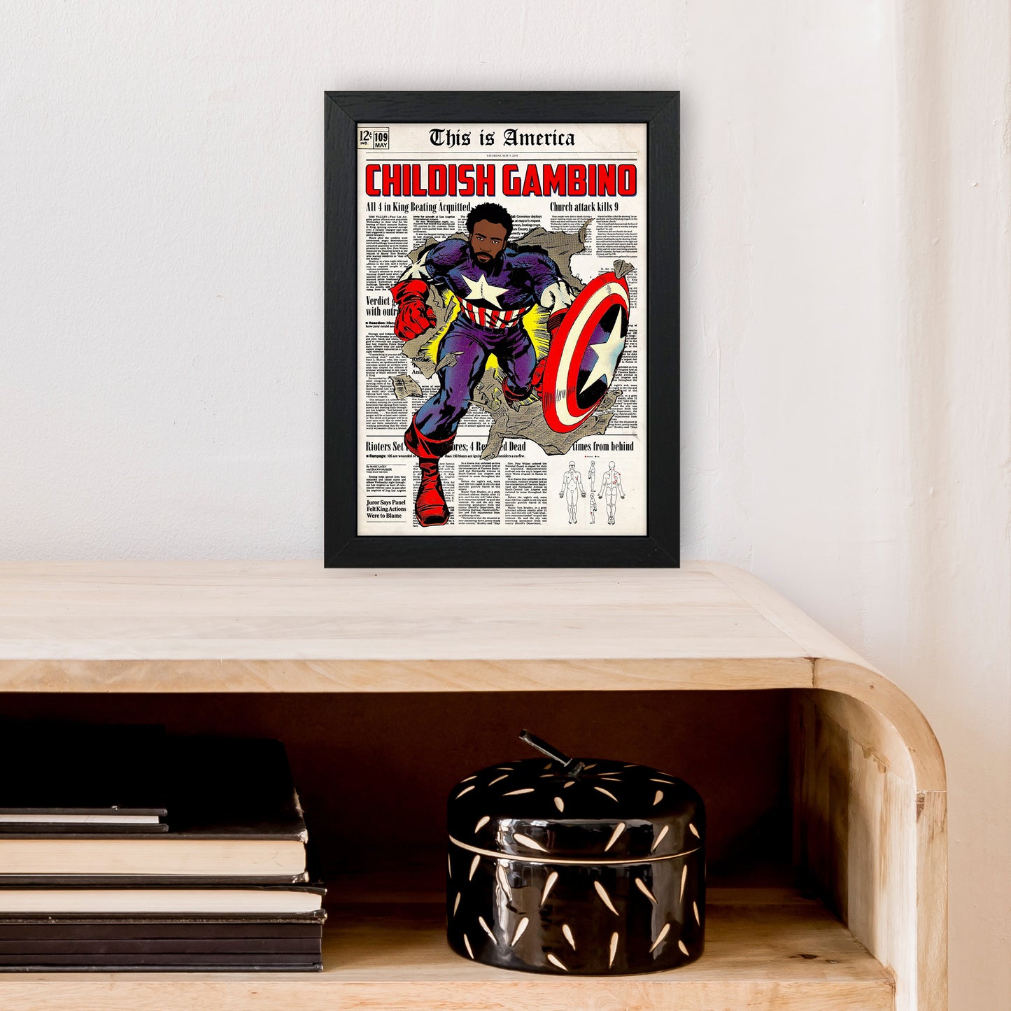 Childish by David Redon Retro Music Poster Framed Wall Art Print A4 White Frame
