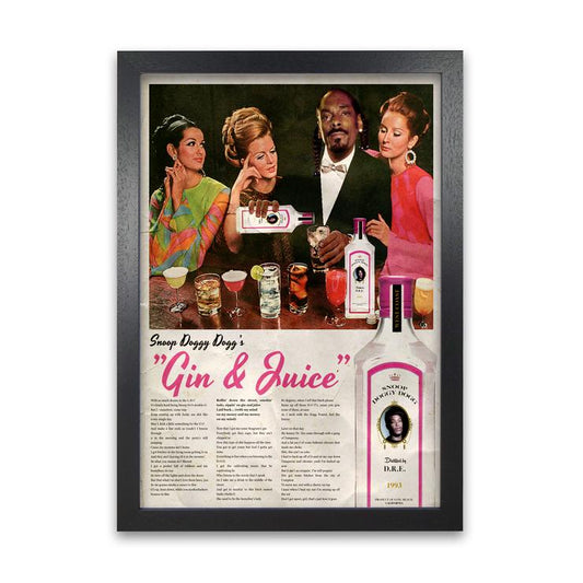 Snoop dogg gin & juice retro music poster framed wall art print