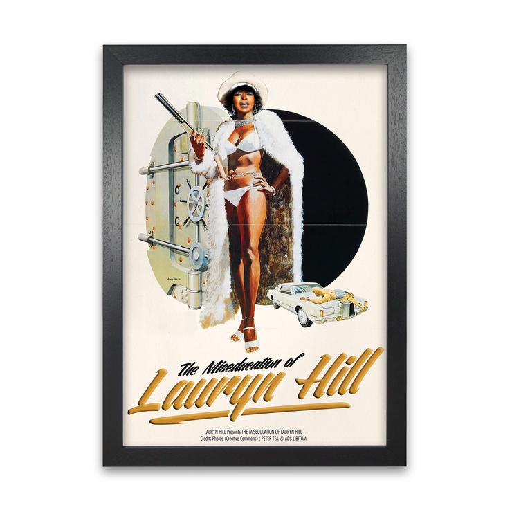 The miseducation of lauryn hill retro music poster framed wall art print