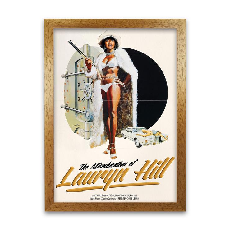 The miseducation of lauryn hill retro music poster framed wall art print