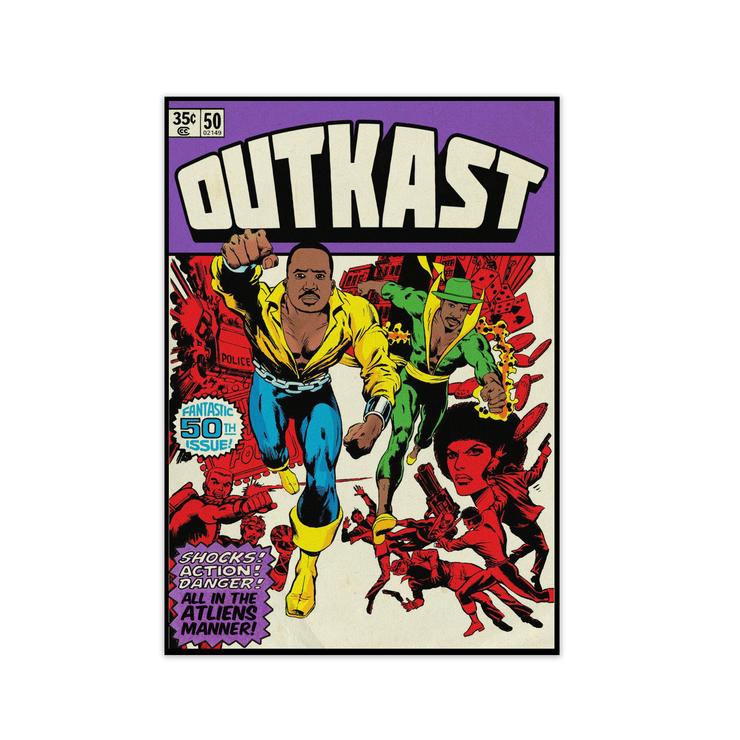 Dangerous outkast retro music poster framed wall art print