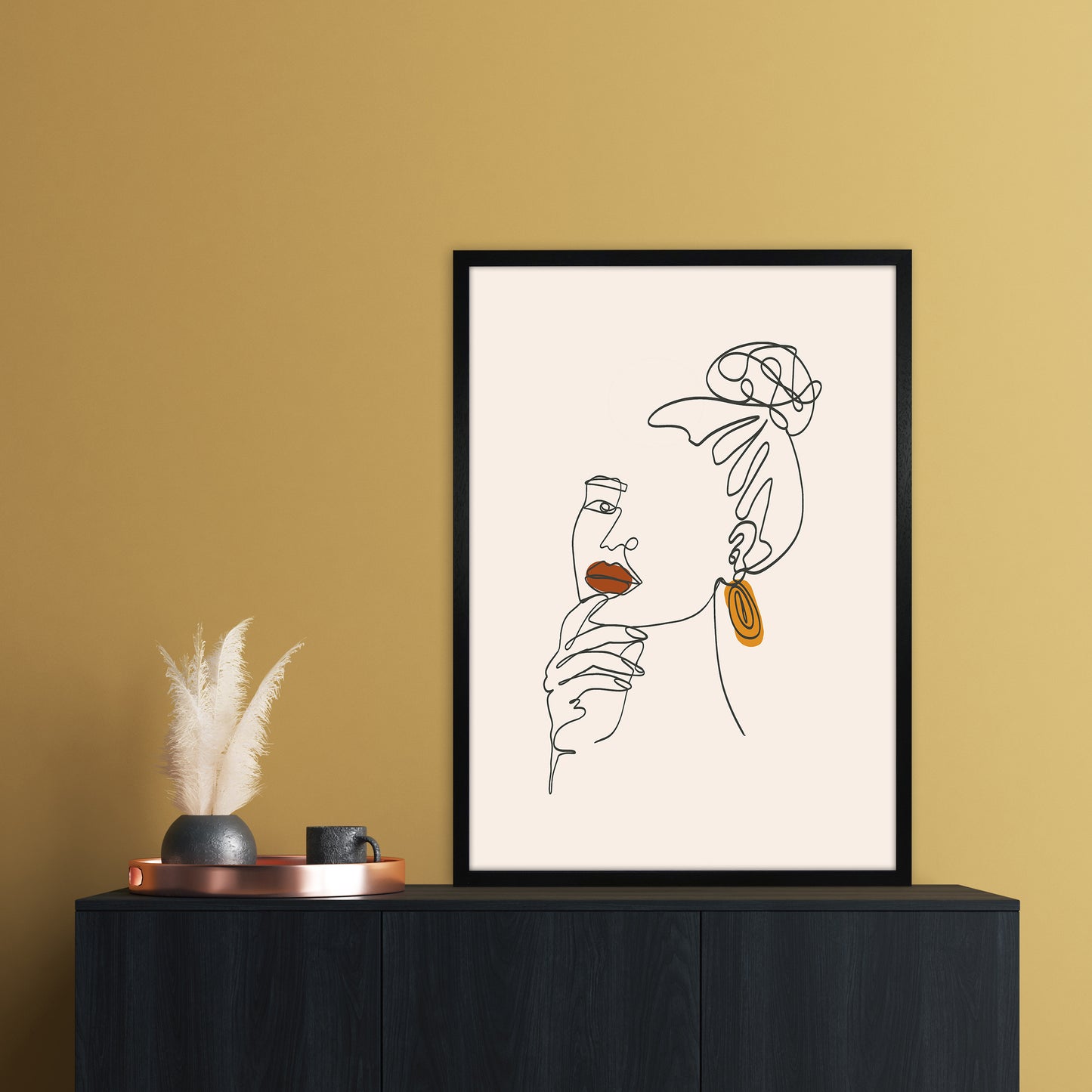 Women Line Art Art Print by Essentially Nomadic A1 White Frame