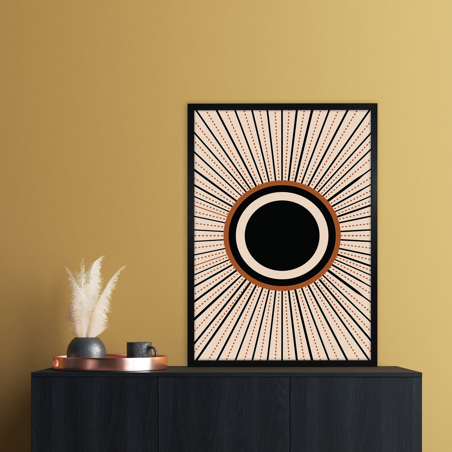 Boho Sun 1 Art Print by Essentially Nomadic A1 White Frame