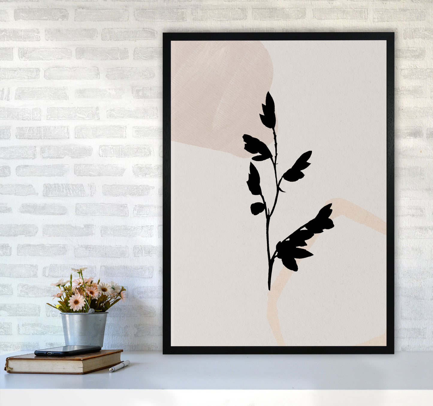 Abstract Leaf 4 Art Print by Essentially Nomadic A1 White Frame