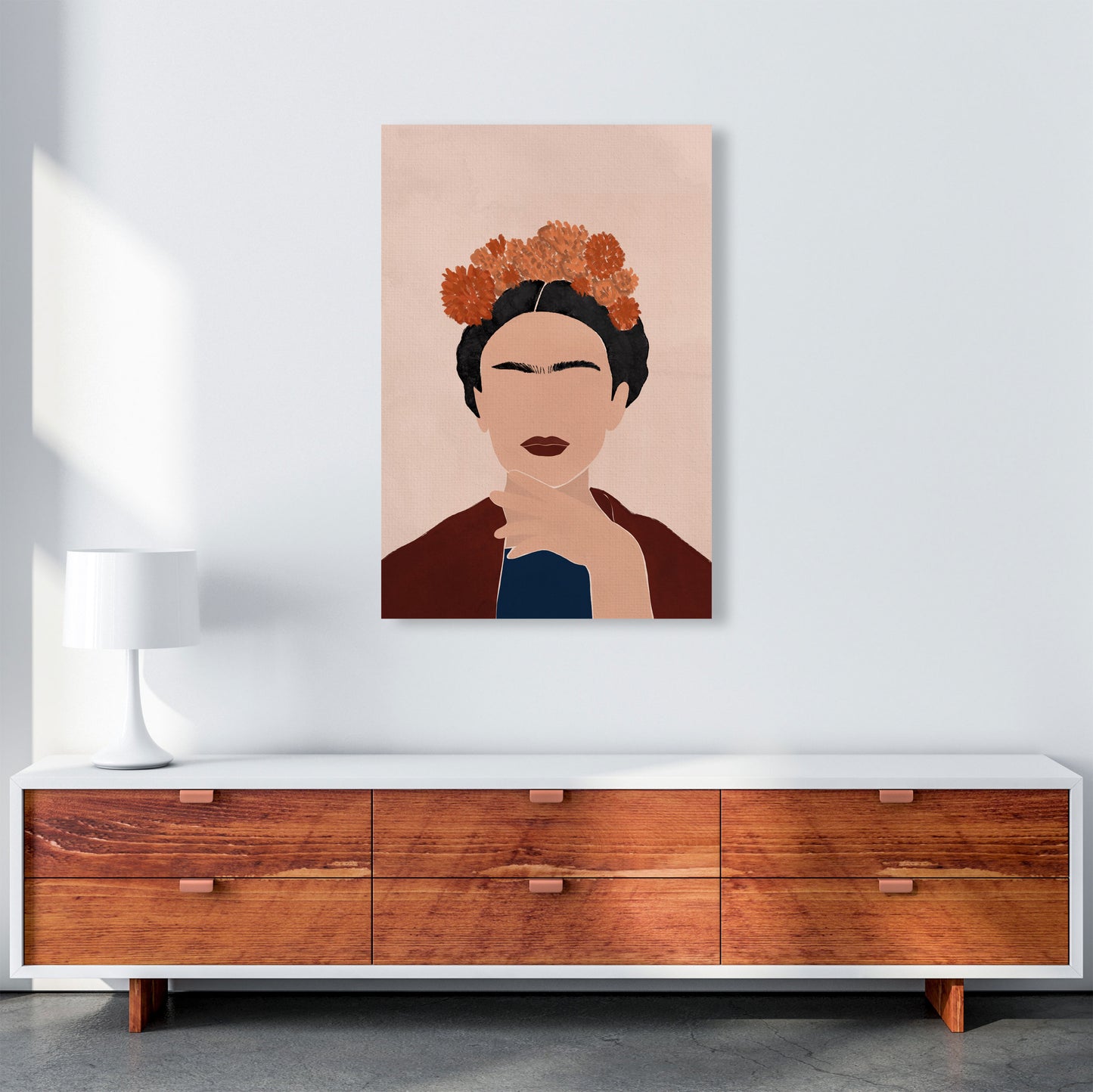 Frida Illustration Art Print by Essentially Nomadic A1 Canvas