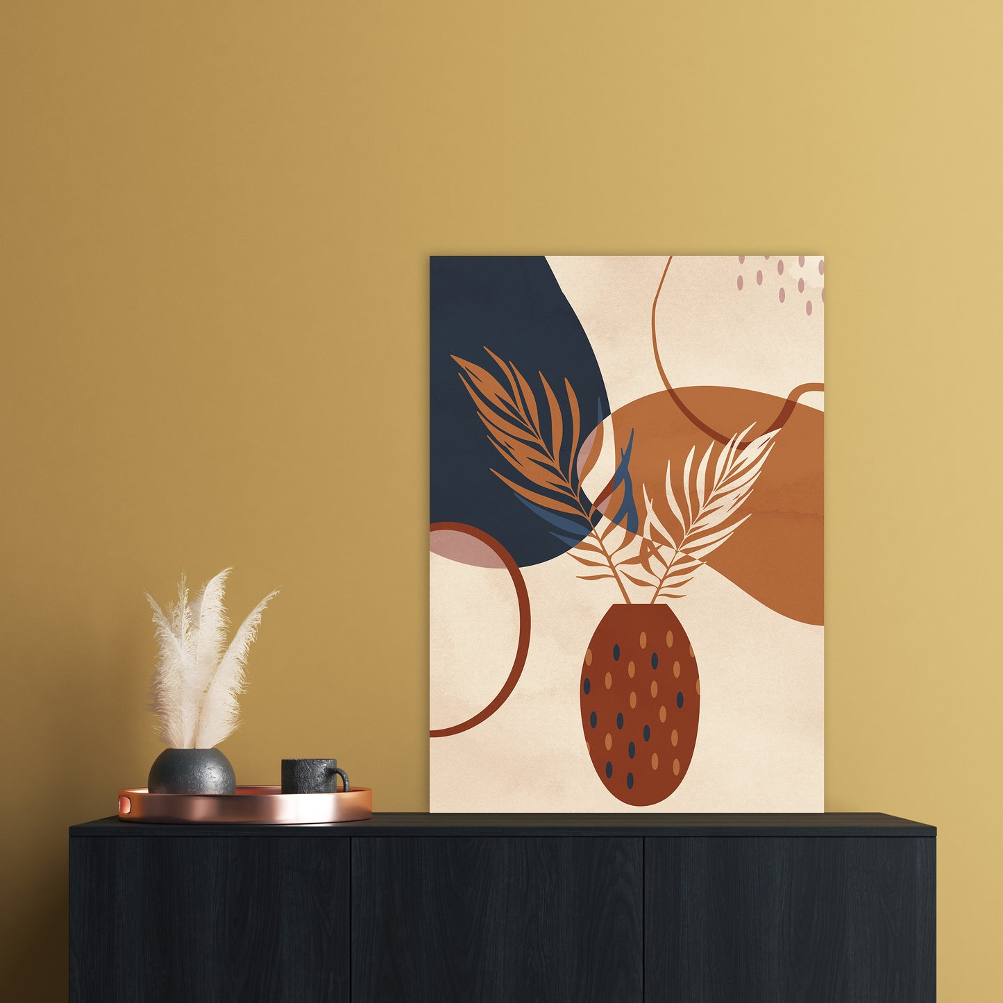 Mid Century Vase Art Print by Essentially Nomadic A1 Black Frame