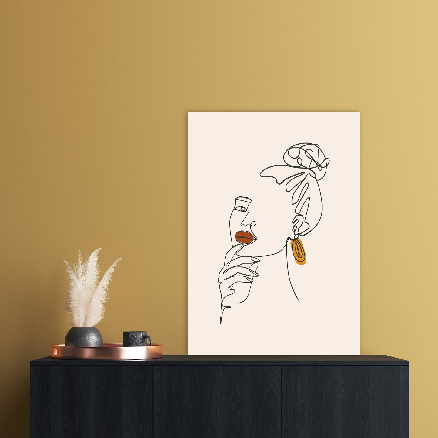 Women Line Art Art Print by Essentially Nomadic A1 Black Frame