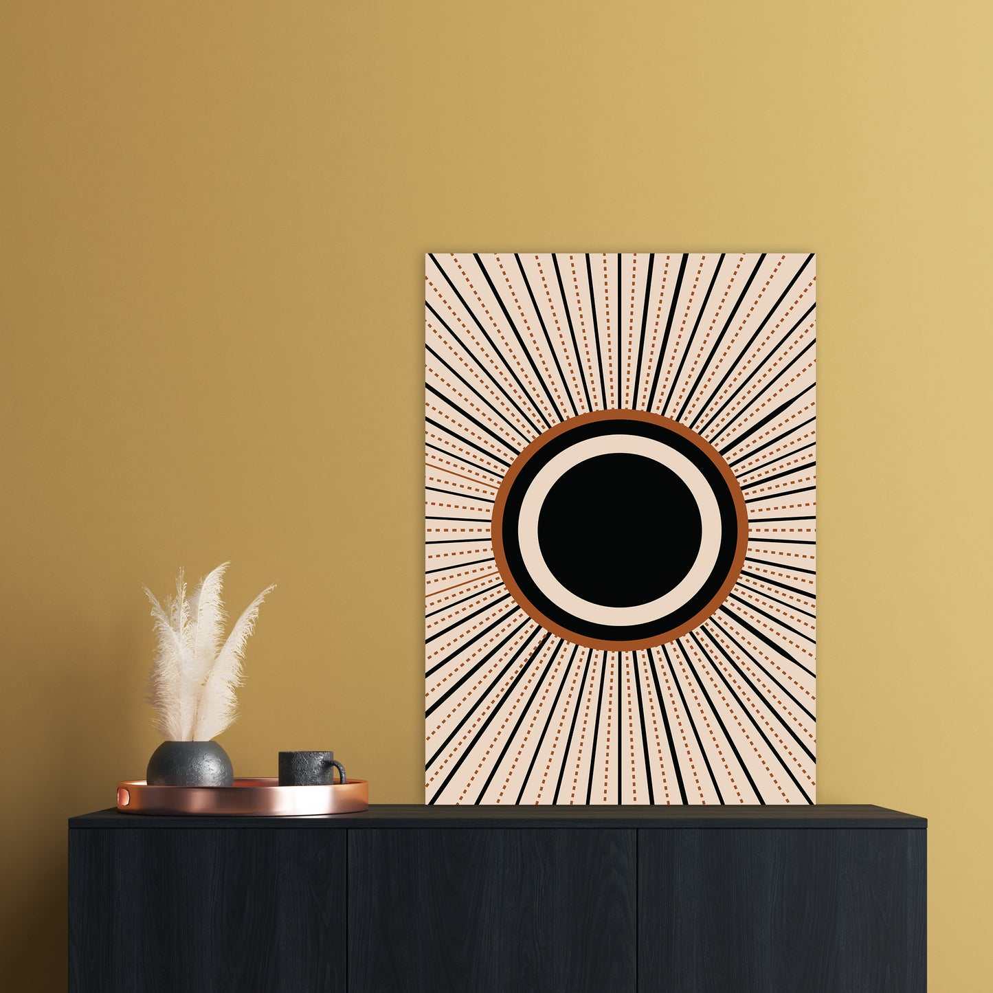 Boho Sun 1 Art Print by Essentially Nomadic A1 Black Frame