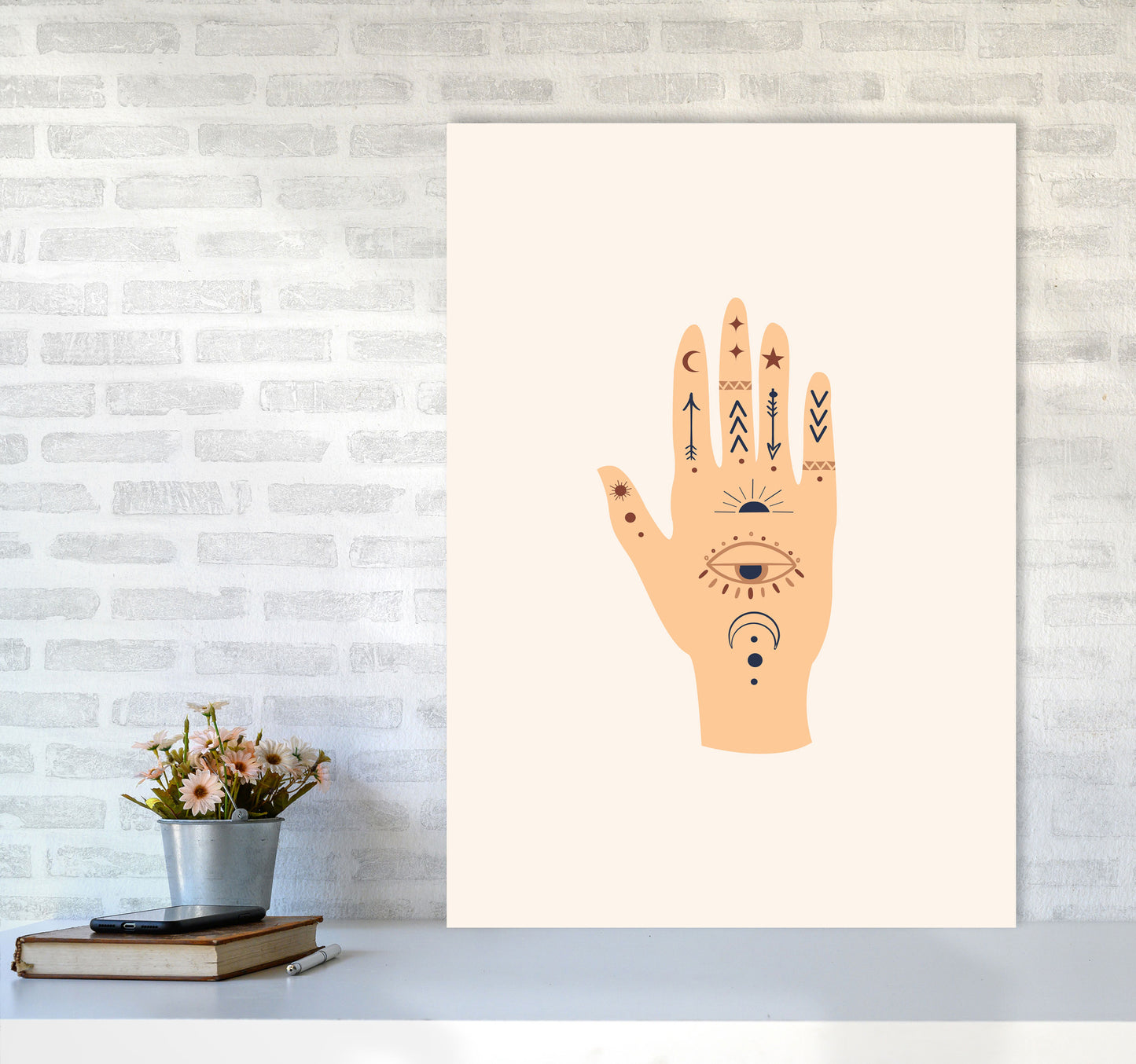 Mystical Celestial Palm Art Print by Essentially Nomadic A1 Black Frame