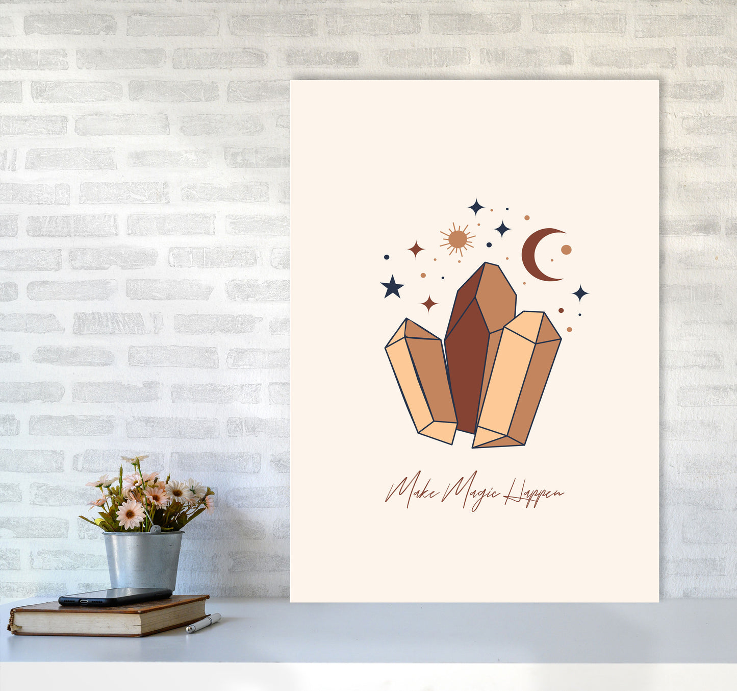 Mystical Crystal Magic Art Print by Essentially Nomadic A1 Black Frame