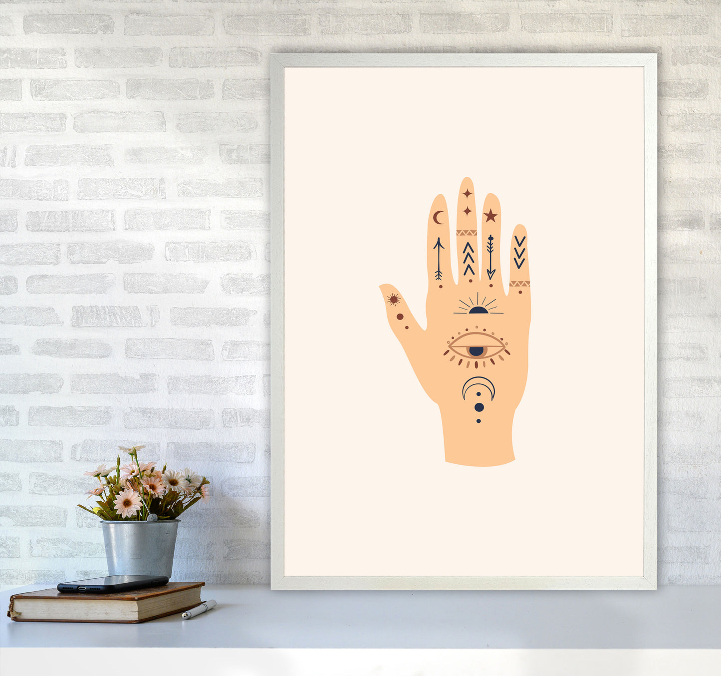 Mystical Celestial Palm Art Print by Essentially Nomadic A1 Oak Frame