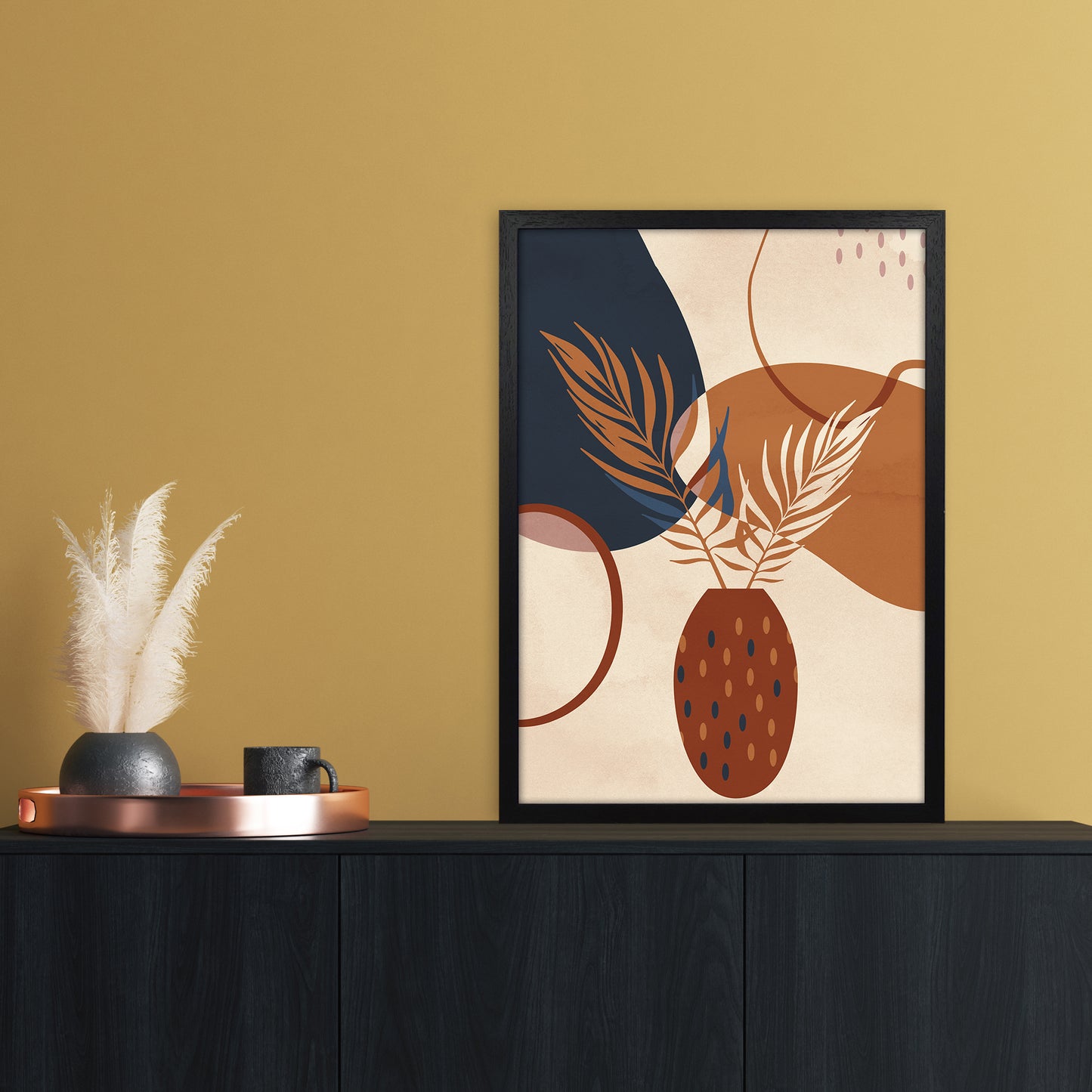 Mid Century Vase Art Print by Essentially Nomadic A2 White Frame