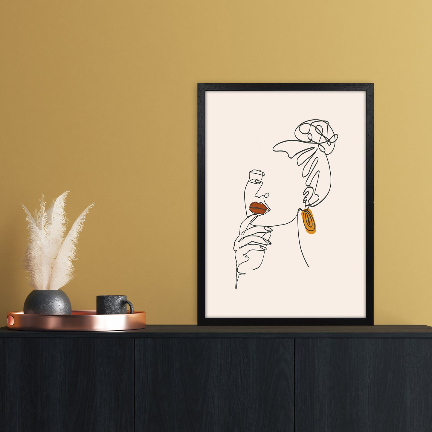 Women Line Art Art Print by Essentially Nomadic A2 White Frame