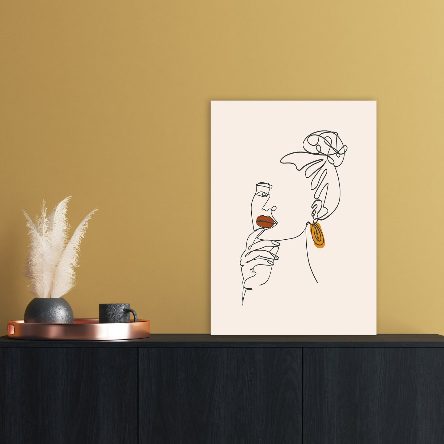 Women Line Art Art Print by Essentially Nomadic A2 Black Frame