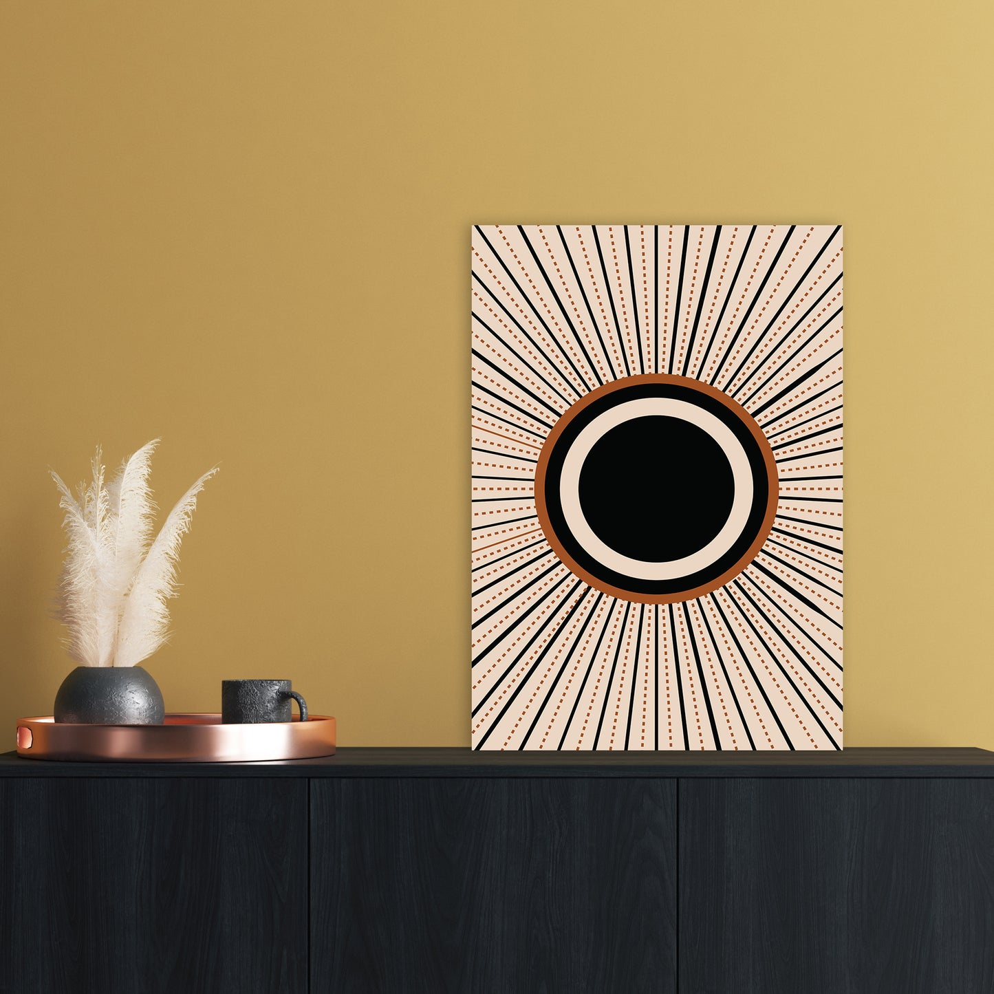 Boho Sun 1 Art Print by Essentially Nomadic A2 Black Frame
