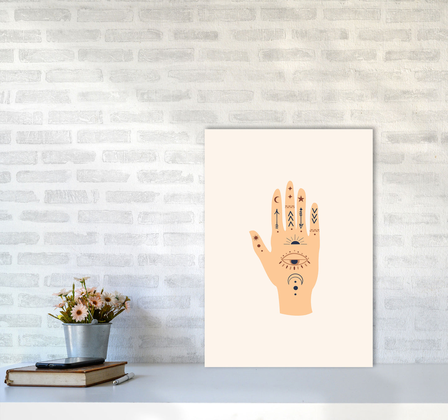 Mystical Celestial Palm Art Print by Essentially Nomadic A2 Black Frame