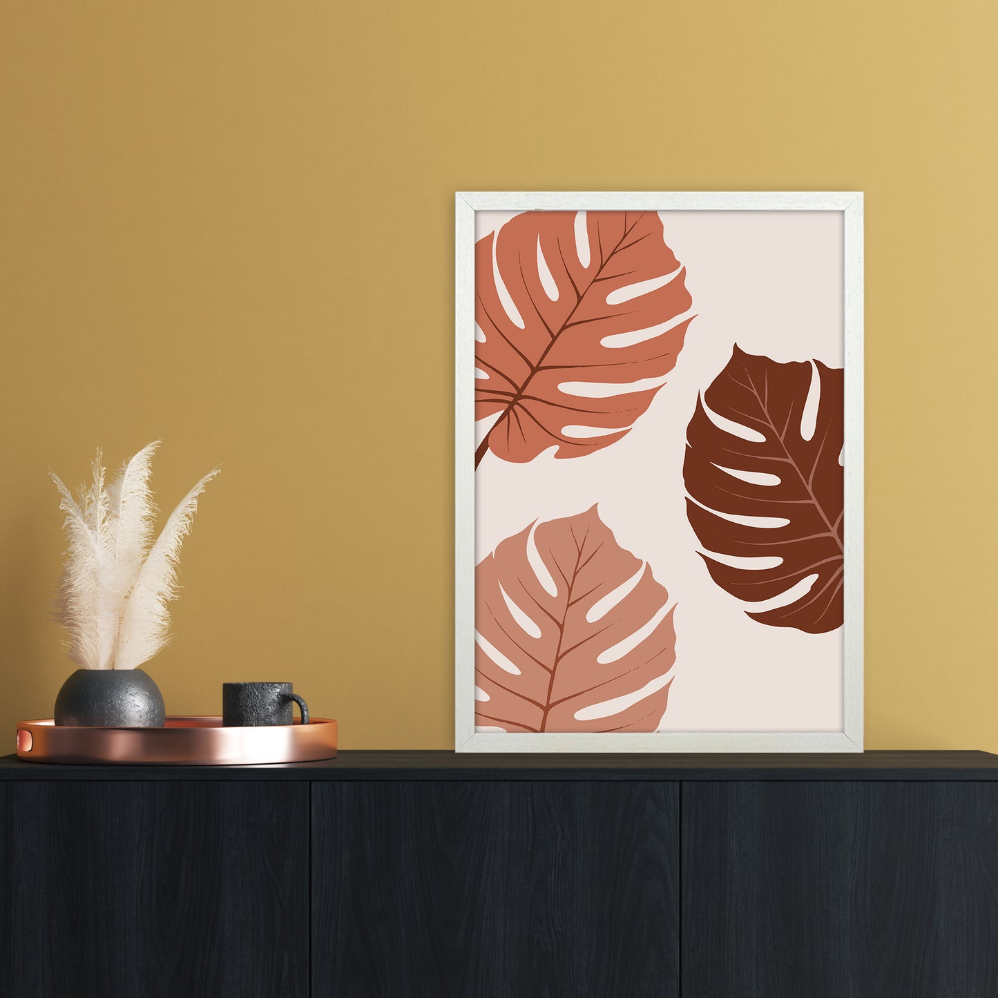 Monstera Leaf 01 Art Print by Essentially Nomadic A2 Oak Frame