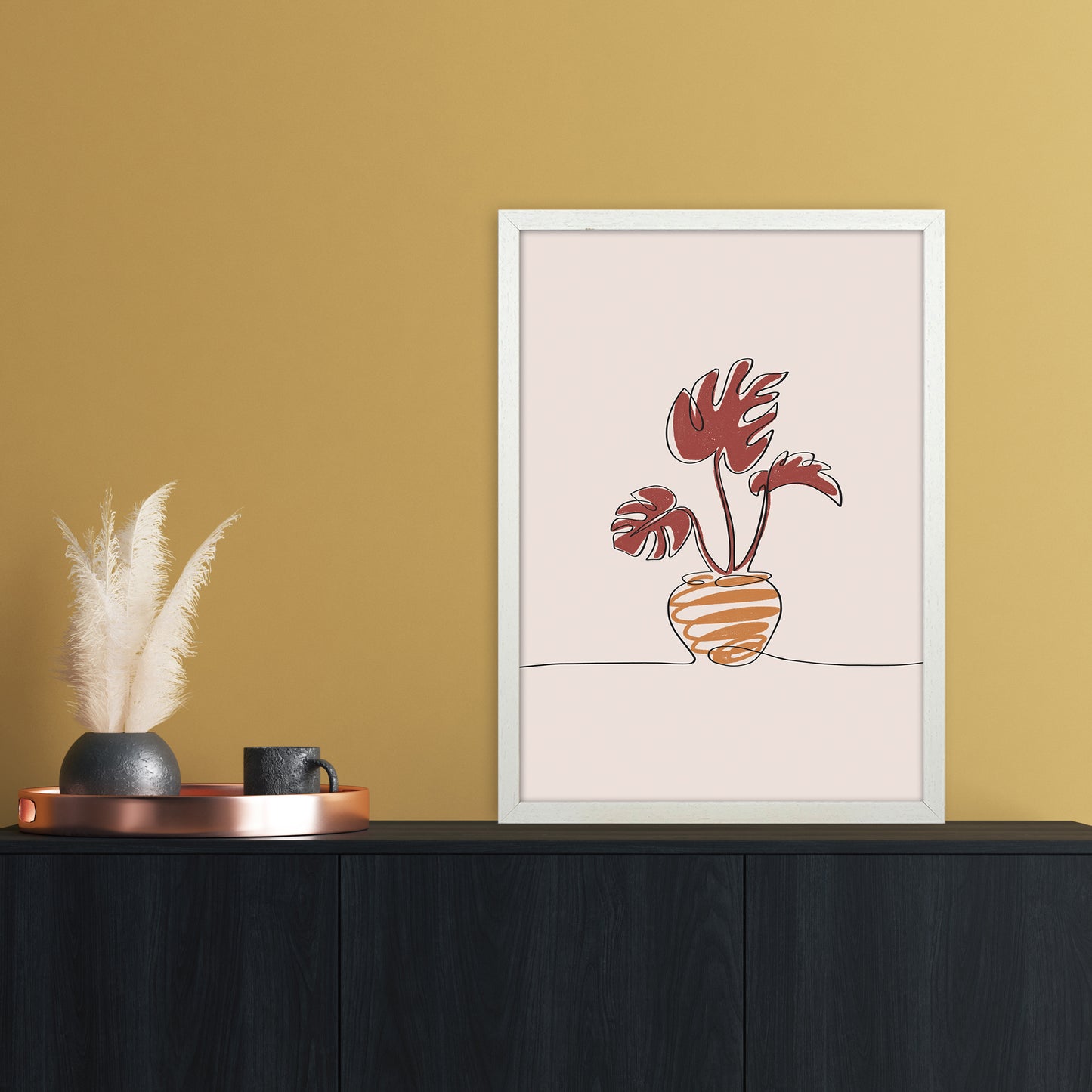 Monstera Art Print by Essentially Nomadic A2 Oak Frame