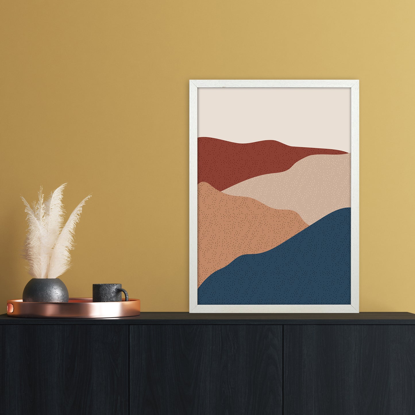 Mountain Art Print by Essentially Nomadic A2 Oak Frame