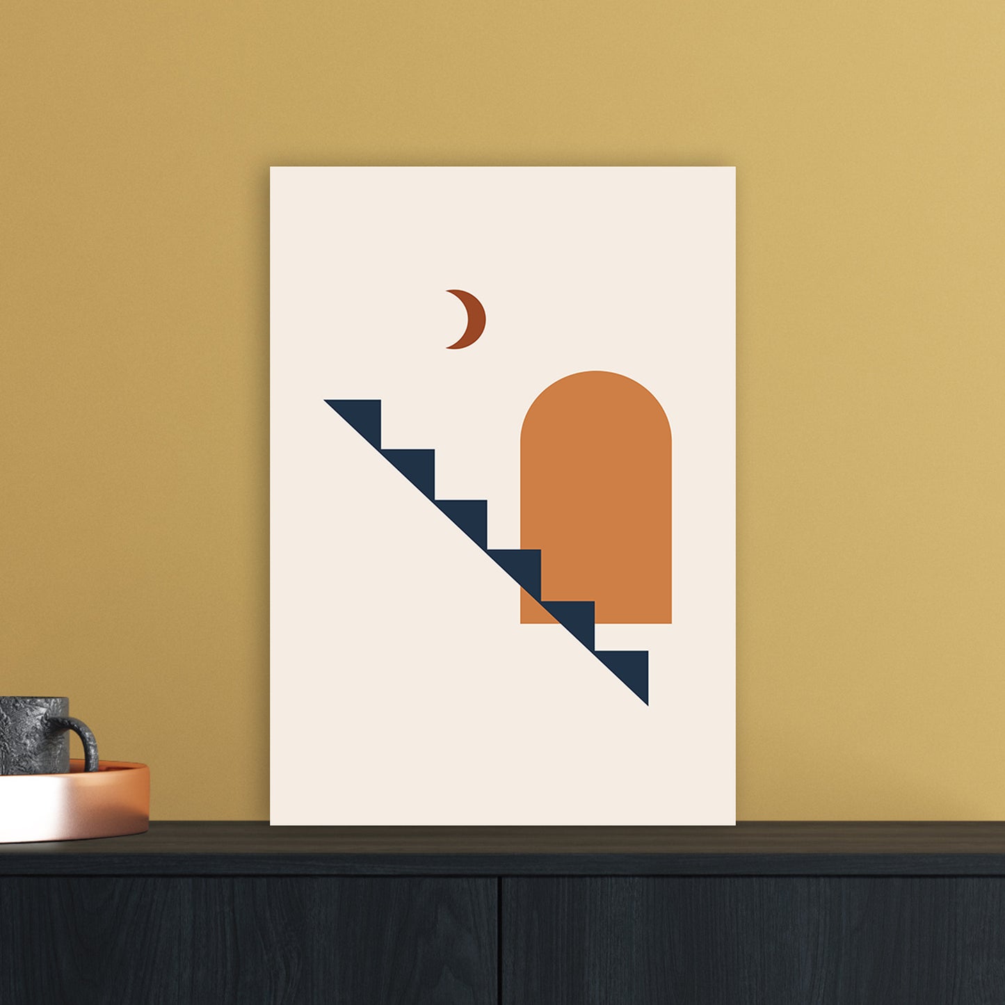 Minimal Geo Art Print by Essentially Nomadic A3 Black Frame