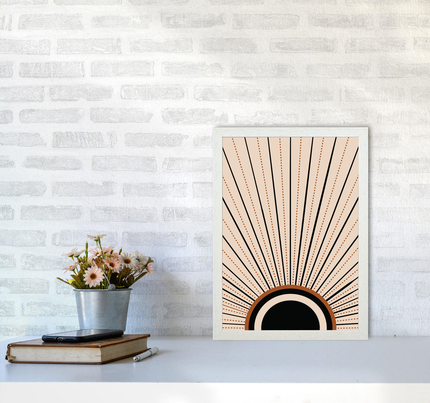 Boho Sunrise 2 Art Print by Essentially Nomadic A3 Oak Frame