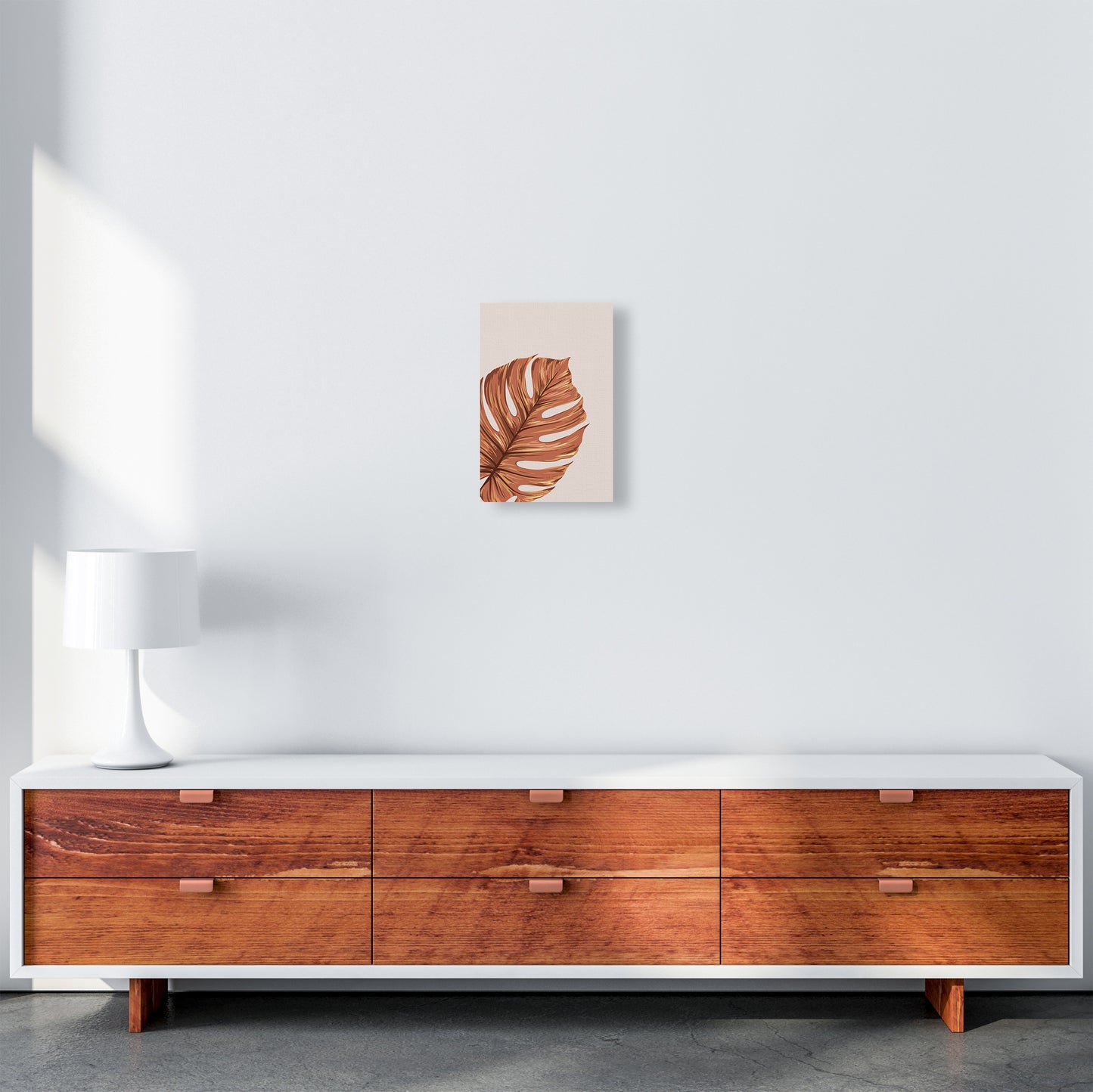 Monstera Leaf Teracotta Art Print by Essentially Nomadic A4 Canvas