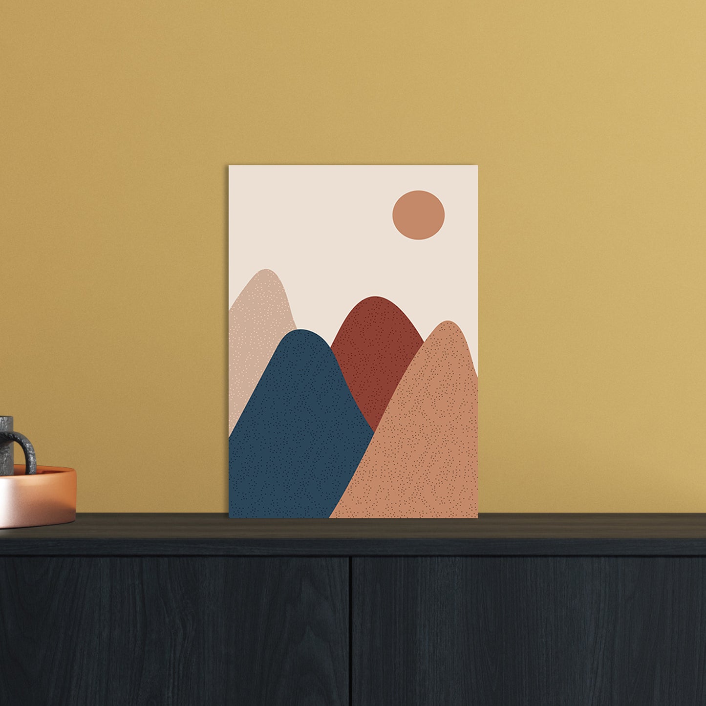 Mountain Sun Art Print by Essentially Nomadic A4 Black Frame