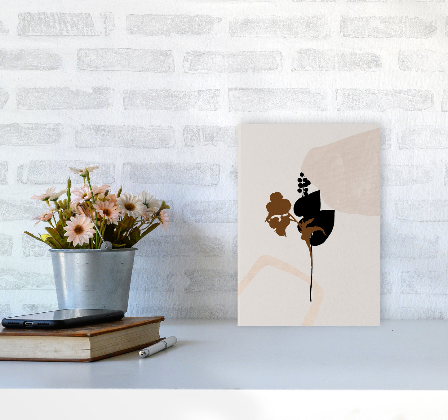 Abstract Leaf 2 Art Print by Essentially Nomadic A4 Black Frame