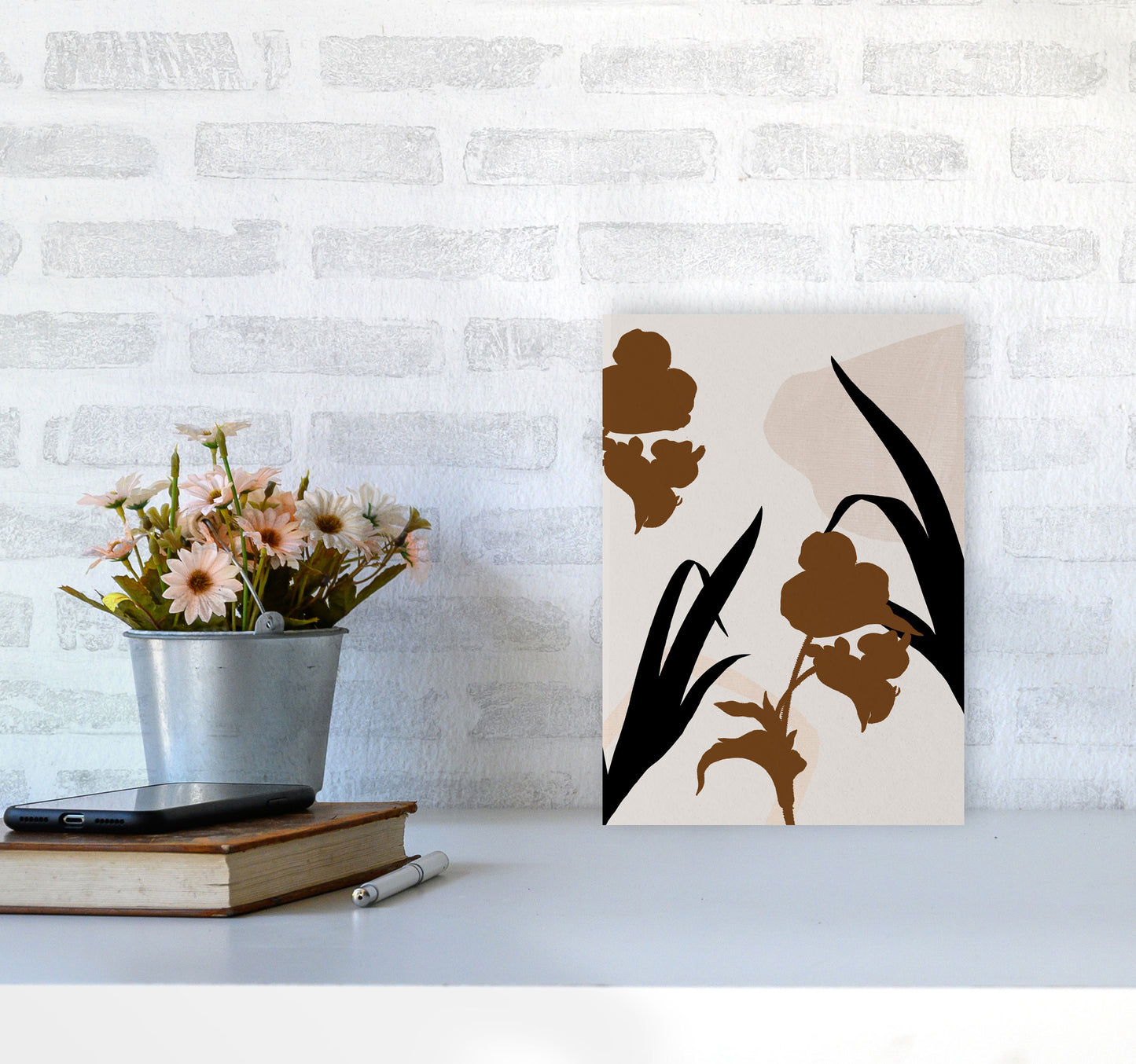 Abstract Leaf 3 Art Print by Essentially Nomadic A4 Black Frame