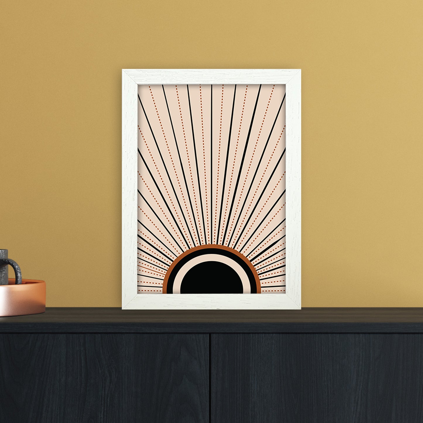 Boho Sunrise 2 Art Print by Essentially Nomadic A4 Oak Frame
