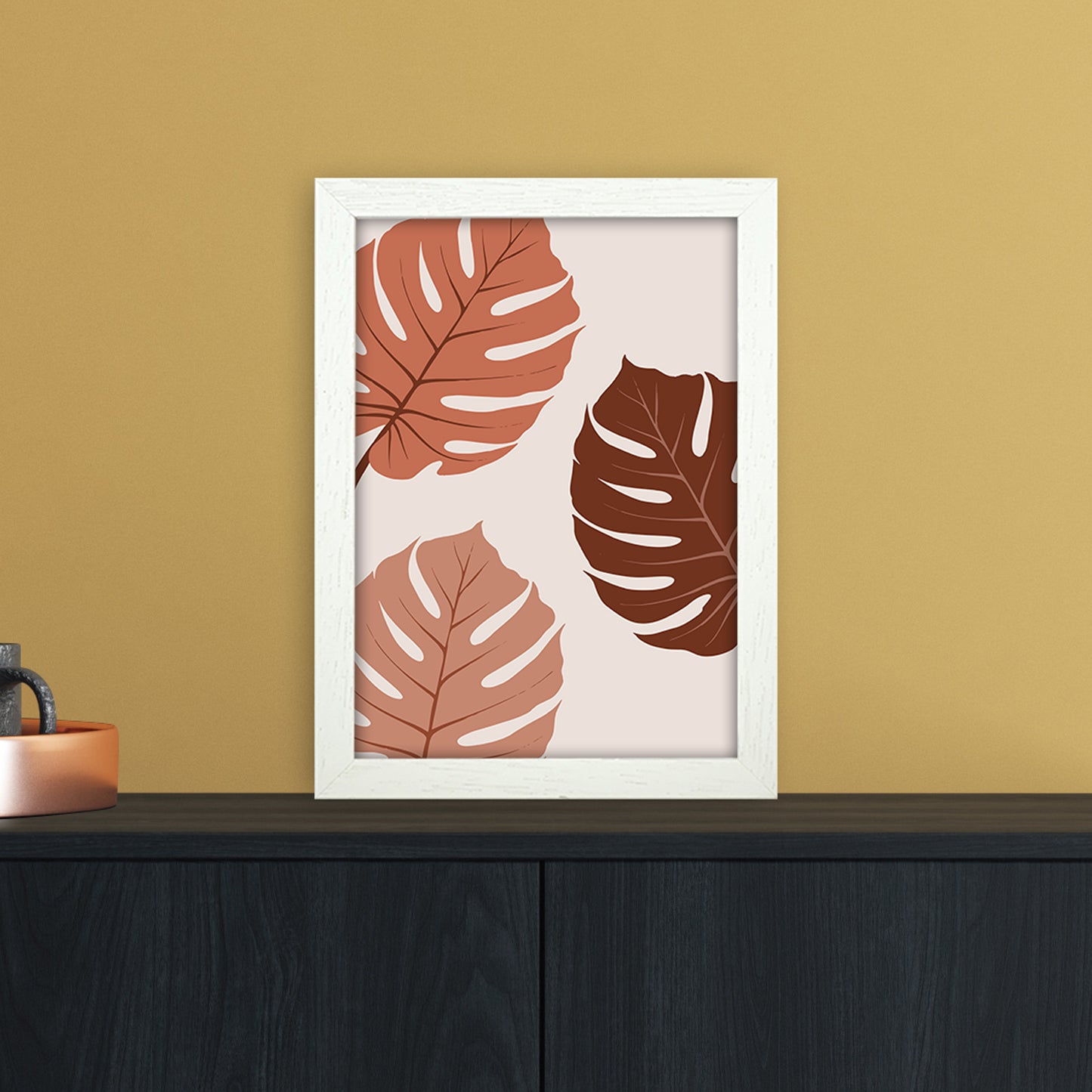 Monstera Leaf 01 Art Print by Essentially Nomadic A4 Oak Frame