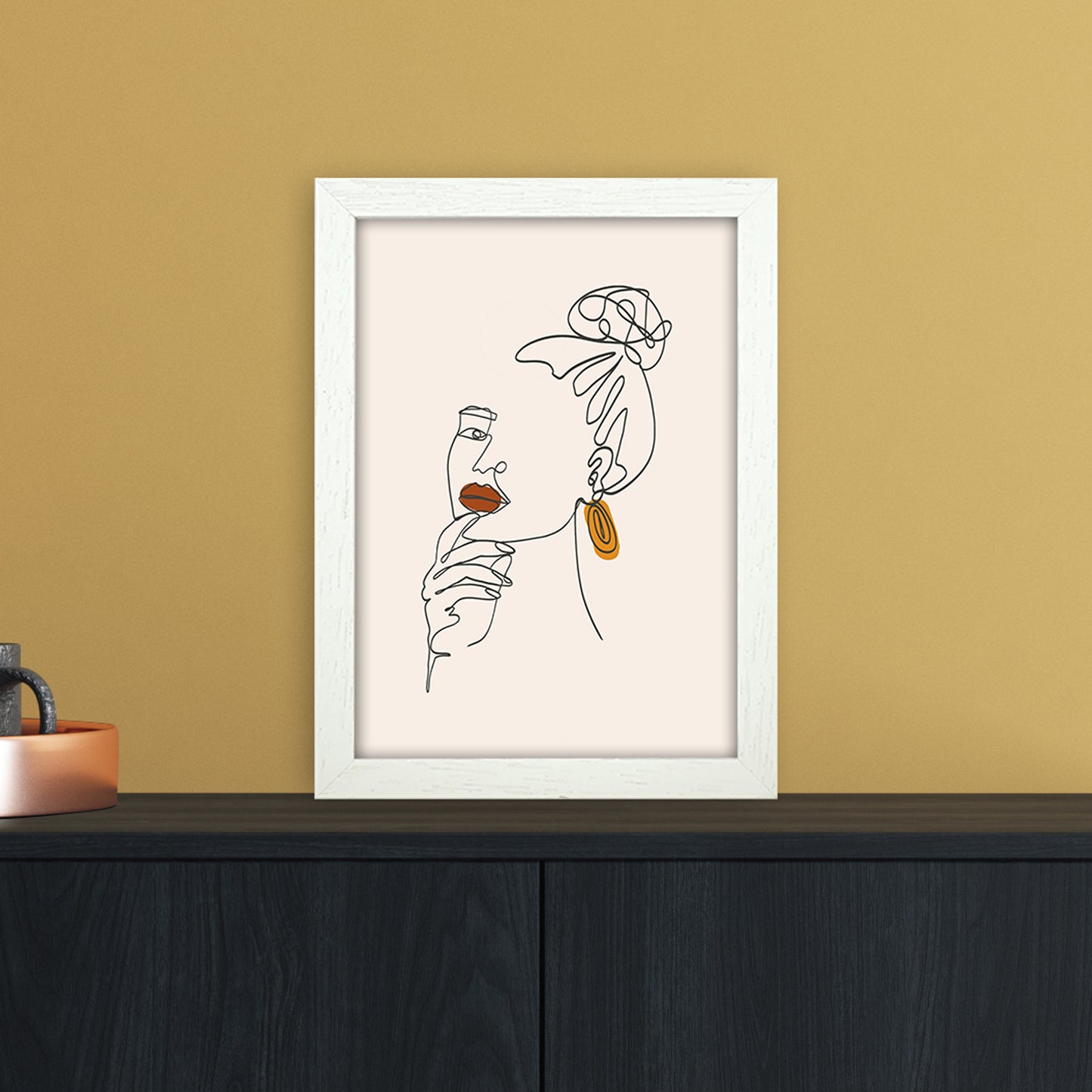 Women Line Art Art Print by Essentially Nomadic A4 Oak Frame