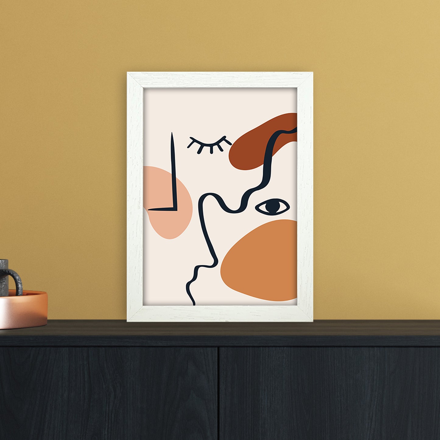 Abstract Lines Art Print by Essentially Nomadic A4 Oak Frame