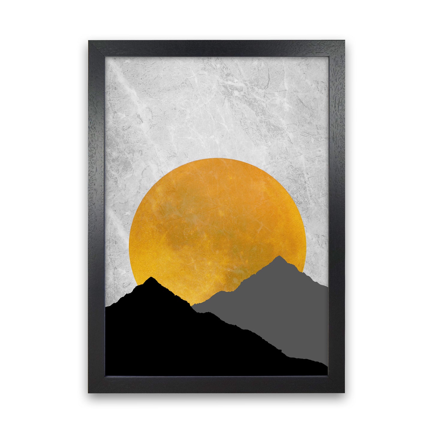 The Sunset Mountain Art Print by Essentially Nomadic Black Grain
