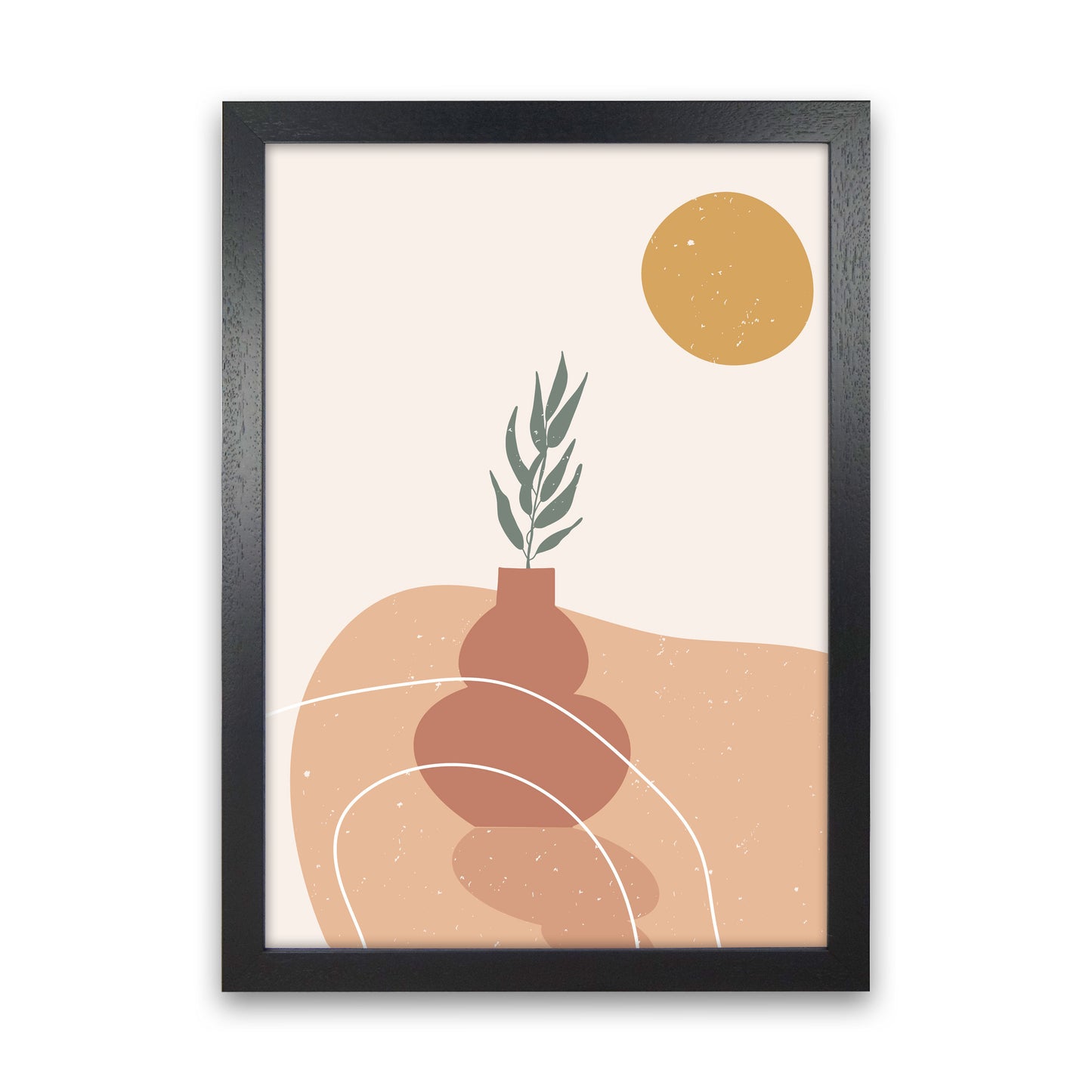 Vase Botanical Art Print by Essentially Nomadic Black Grain