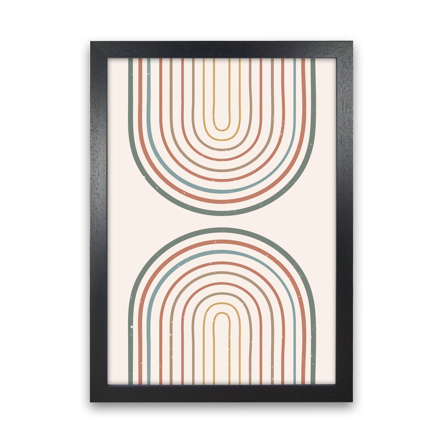 Mid Century Rainbow Art Print by Essentially Nomadic Black Grain
