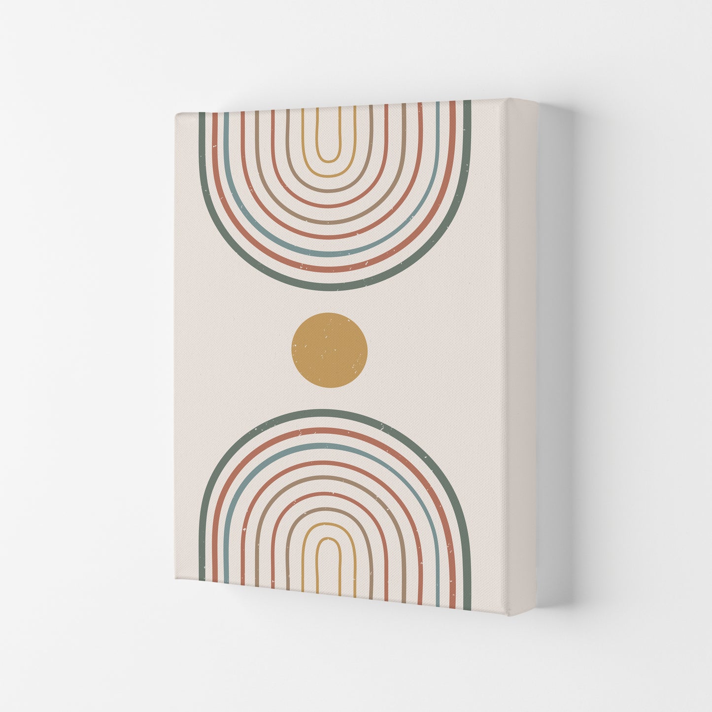 Mid Century Rainbow Sun Art Print by Essentially Nomadic Canvas
