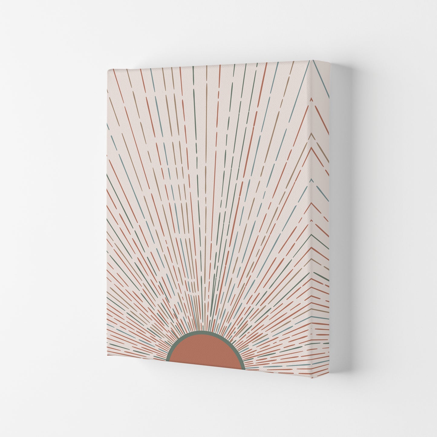 Midcentury Sun Rays Art Print by Essentially Nomadic Canvas