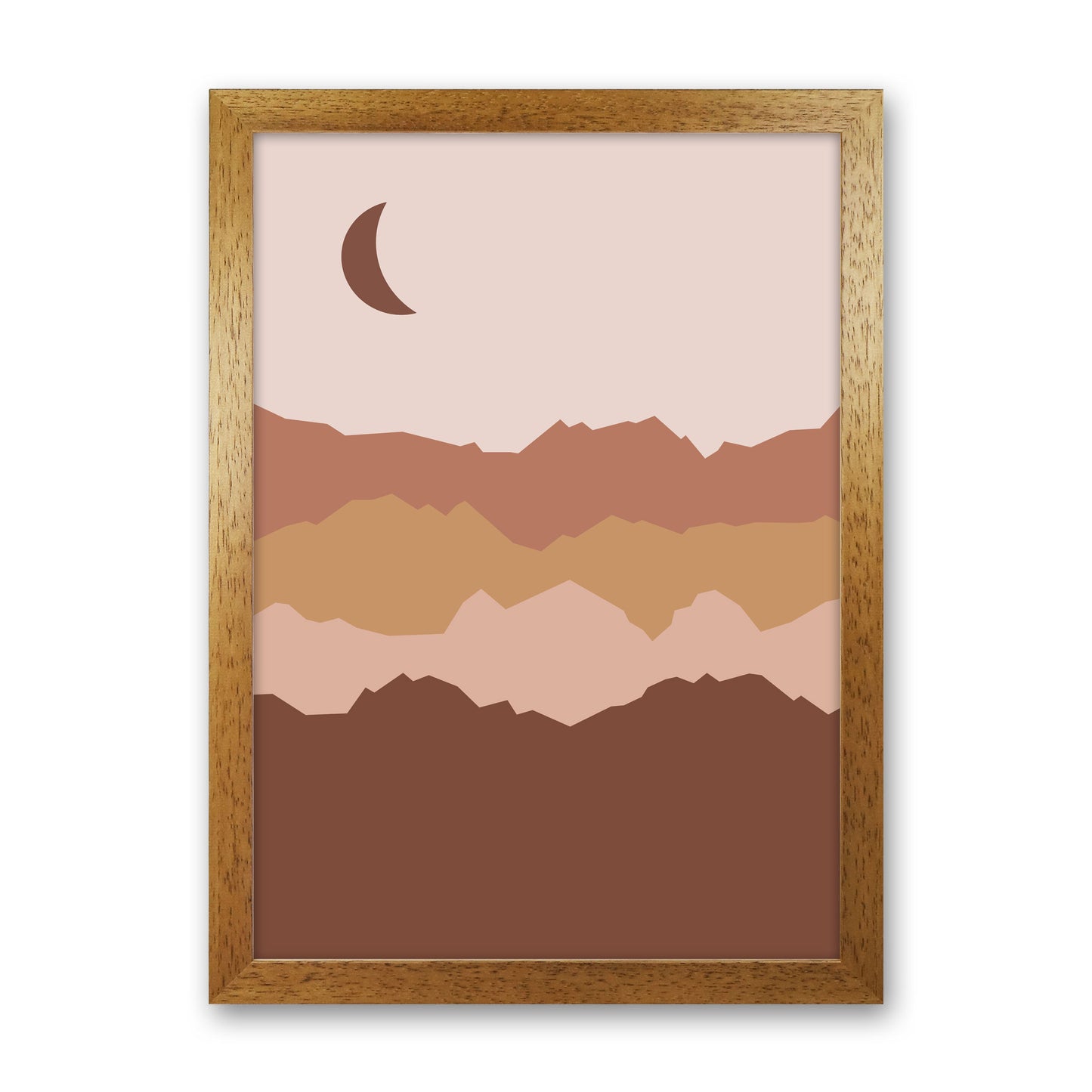 Mountain Moon Art Print by Essentially Nomadic Oak Grain