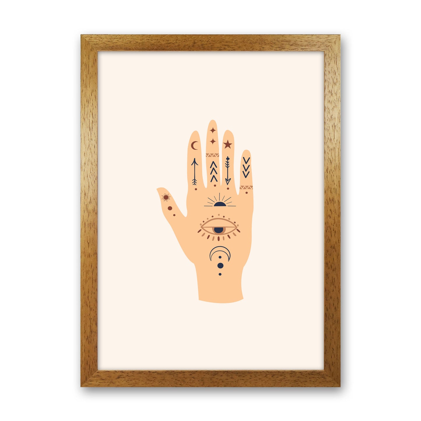Mystical Celestial Palm Art Print by Essentially Nomadic Oak Grain